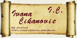 Ivana Čikanović vizit kartica